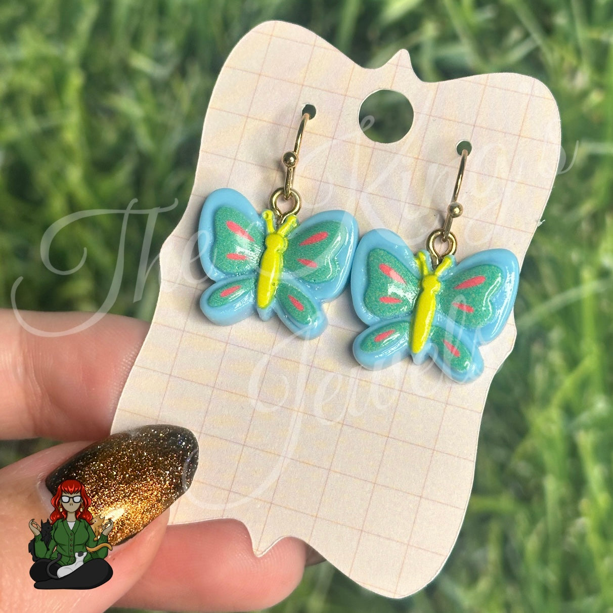LeonaRae - Butterfly Blue Green Acrylic Earrings!