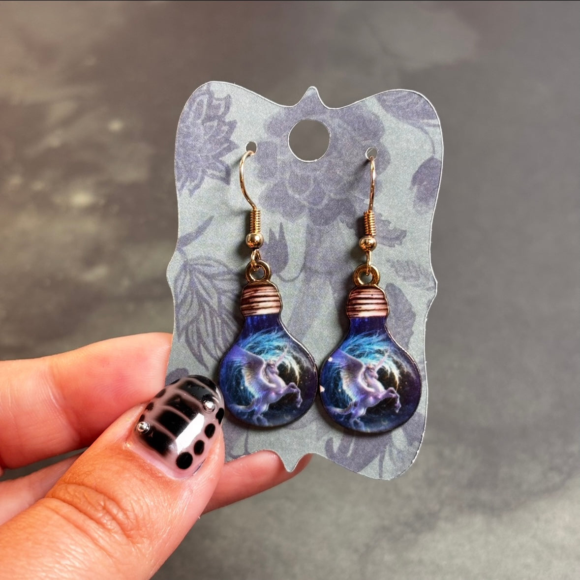 LeonaRae - Y2K Unicorn Lightning Bulb Earrings!