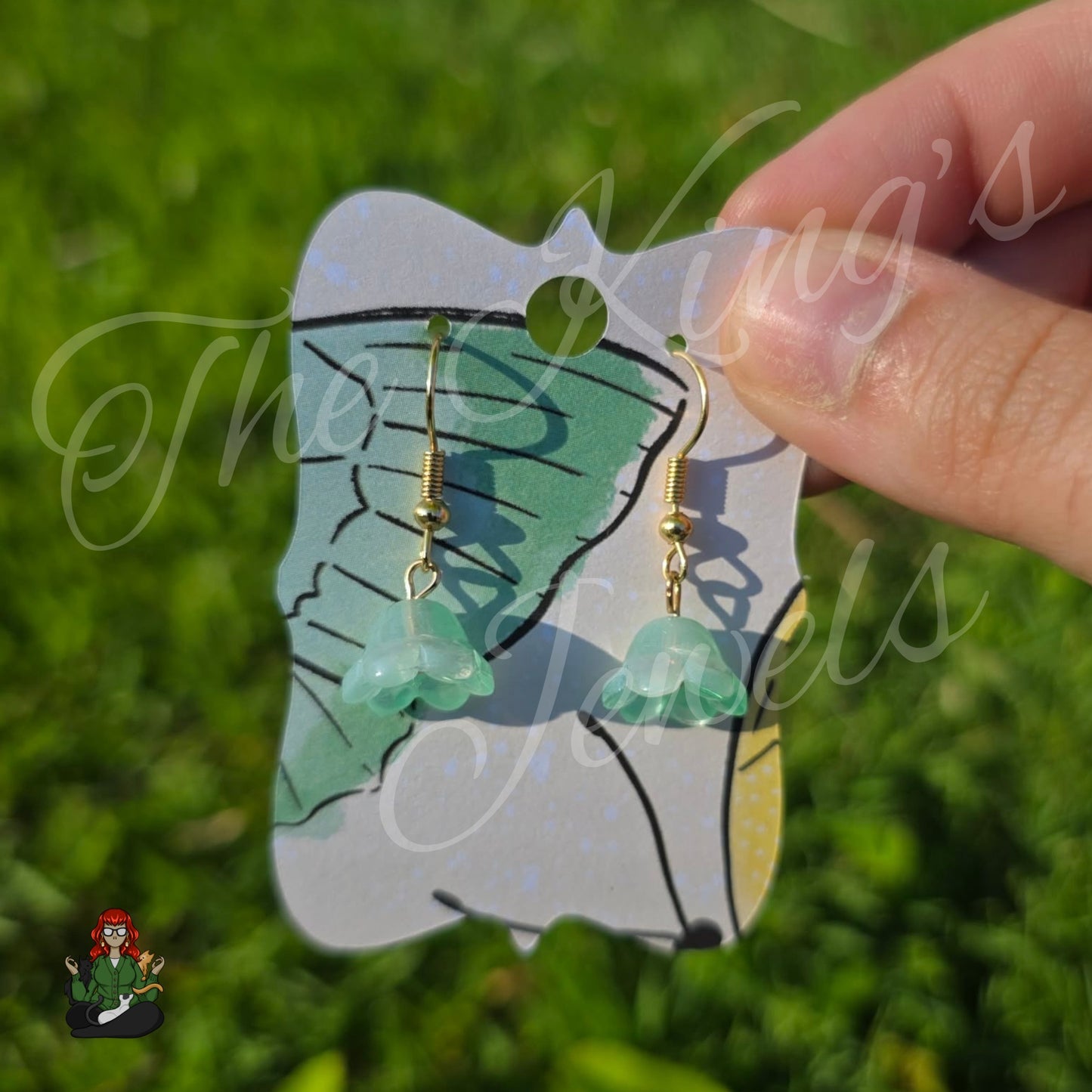 Shirley - Teal Dainty Lily of the Valley Flower Earrings!