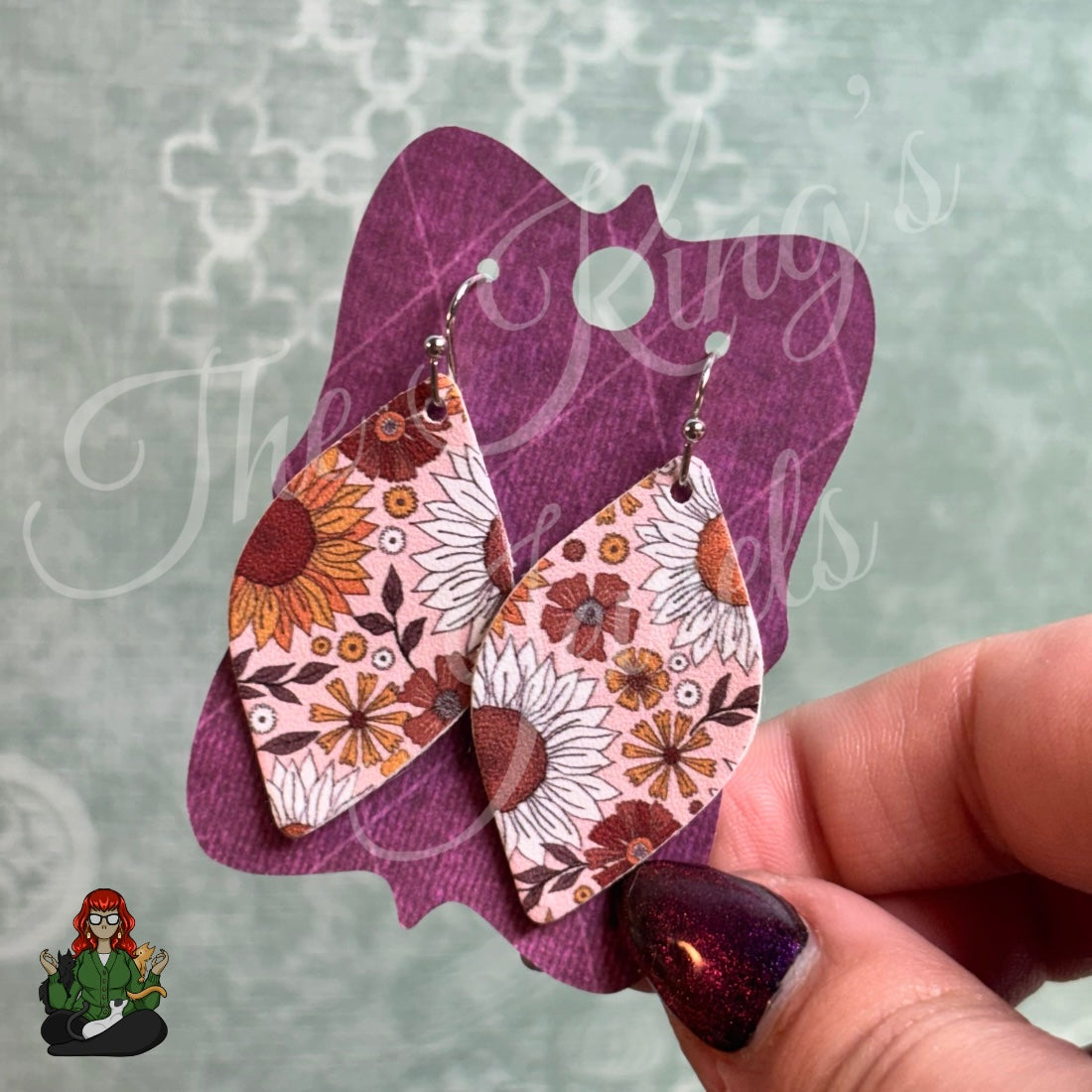 Boho Floral Faux Leather Earrings!