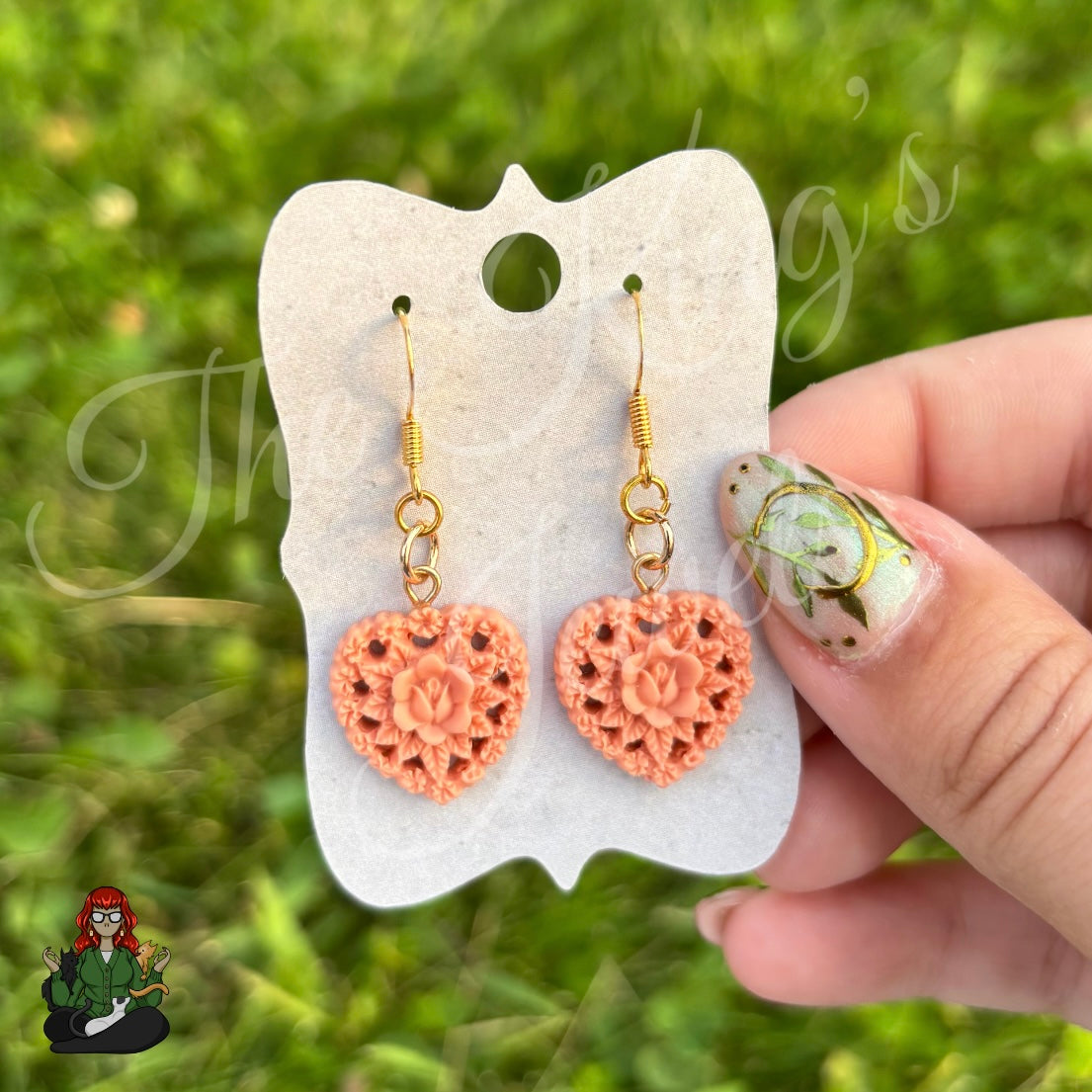 LeonaRae - Pink Coquette Heart Earrings!