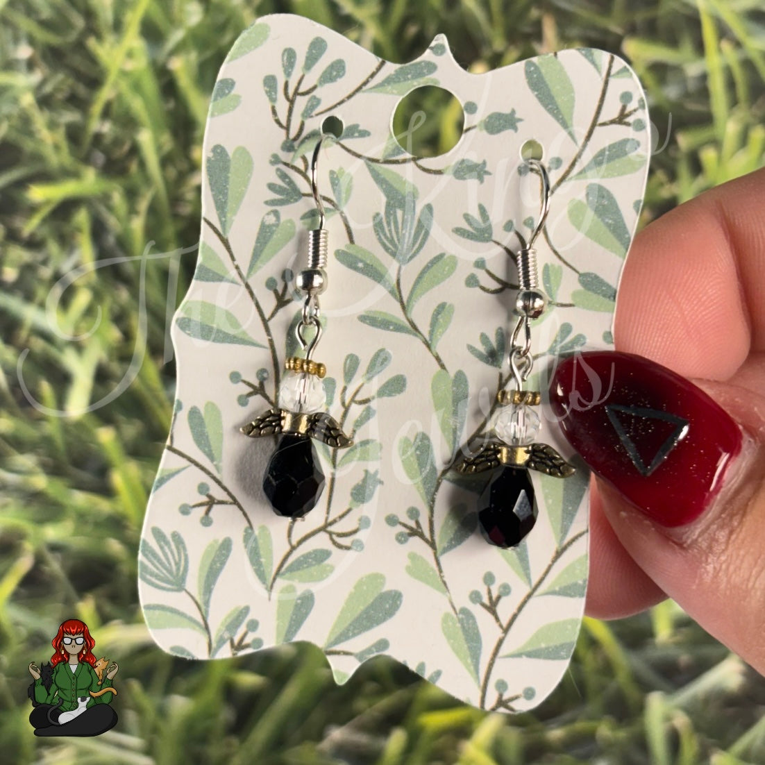 LeonaRae - Black Angel Crystal Earrings!