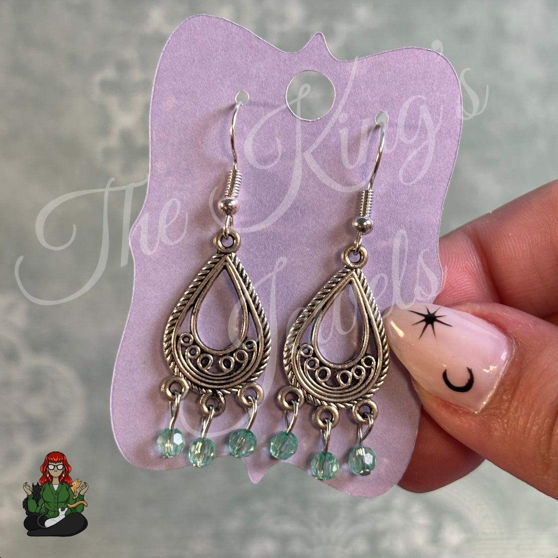 Freya - Teardrop Aqua Bead Earrings!