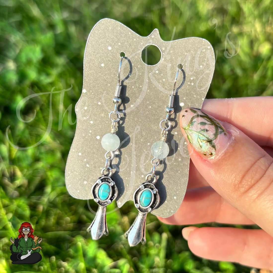 Katie - Dyed Aquamarine & Turquoise Boho Earrings!