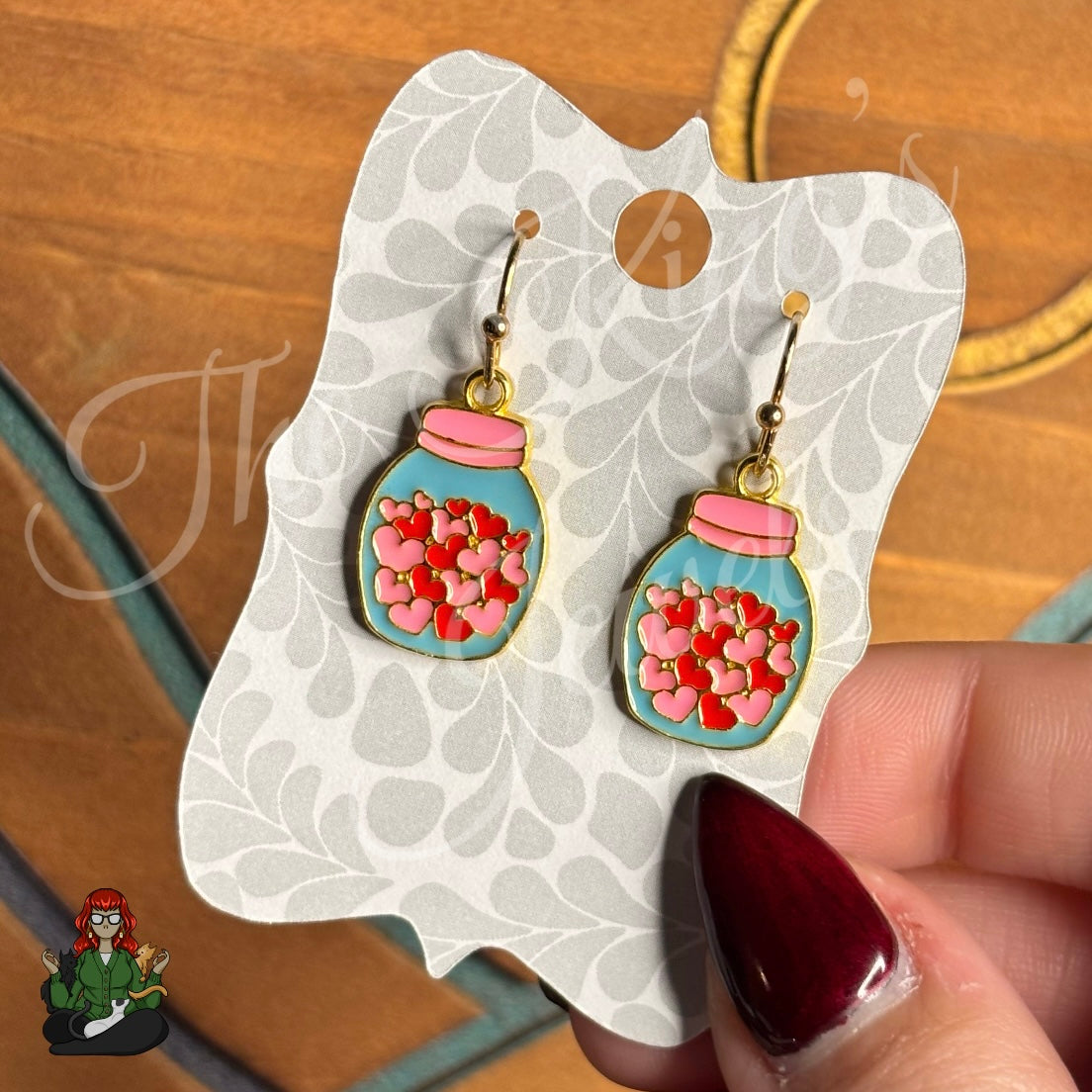 LeonaRae - Teal Jar of Hearts Earrings!