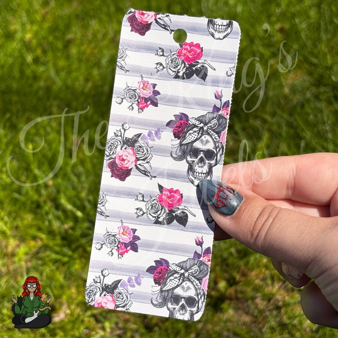Shannon - Rocker Skull & Floral Bookmark!
