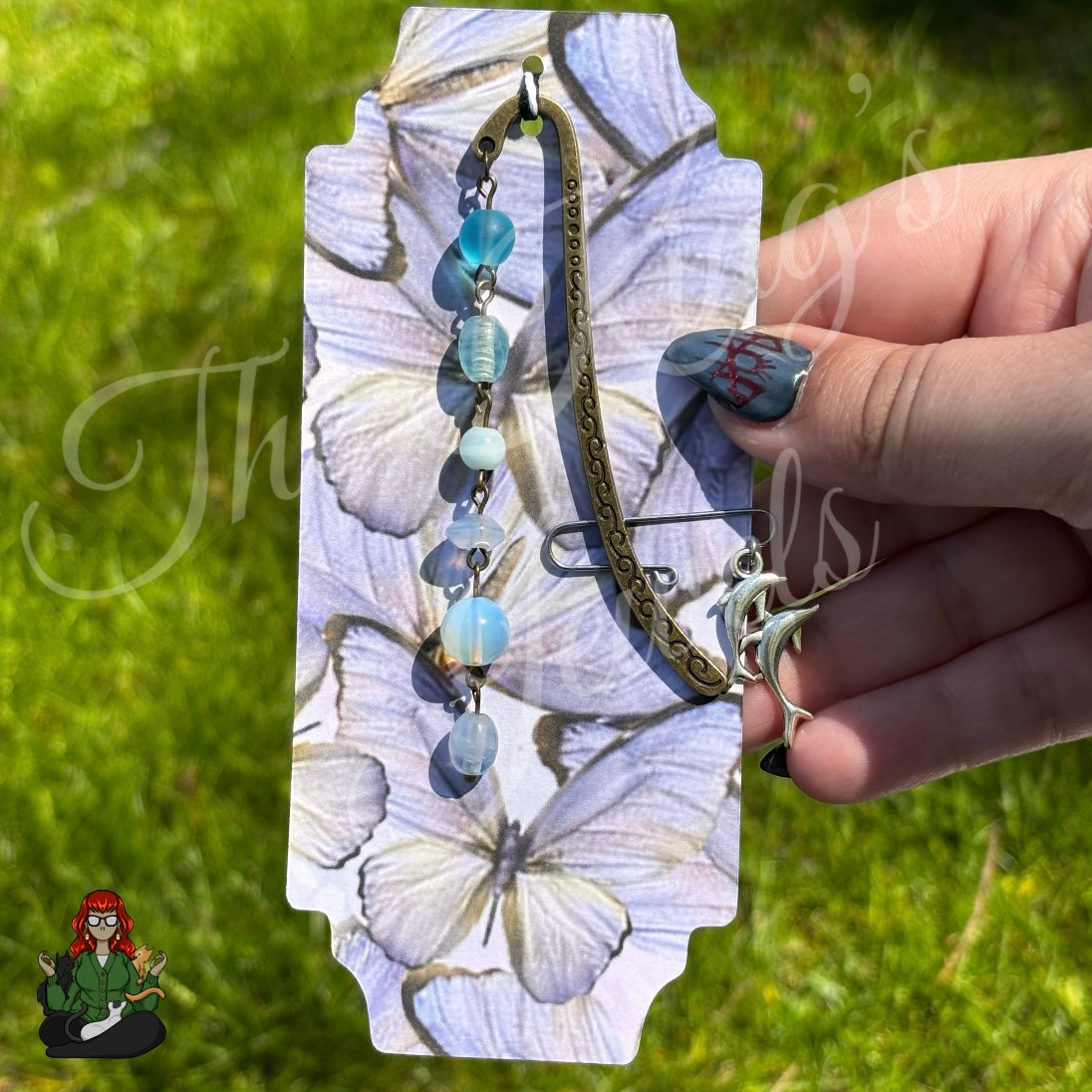 GwennaBelle - Sea Blue Glass Bead Bookmark!