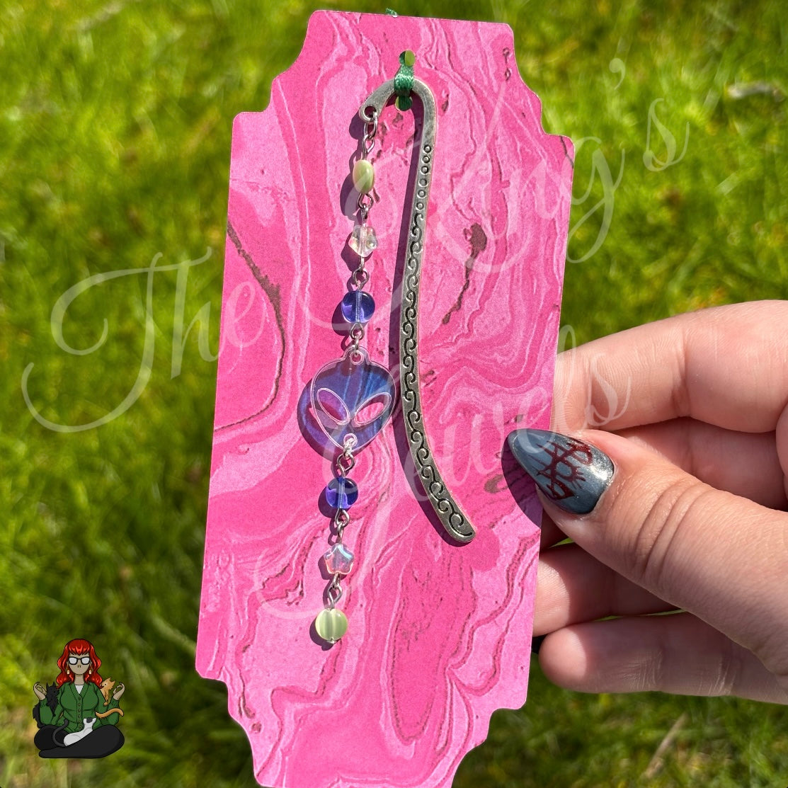 GwennaBelle - Alien Heart Purple Crystal Bookmark!