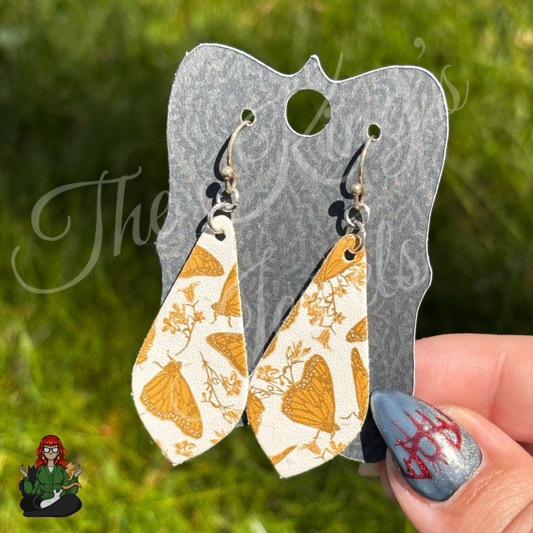 Jennifer - Earthy Moth Faux Leather Earrings!