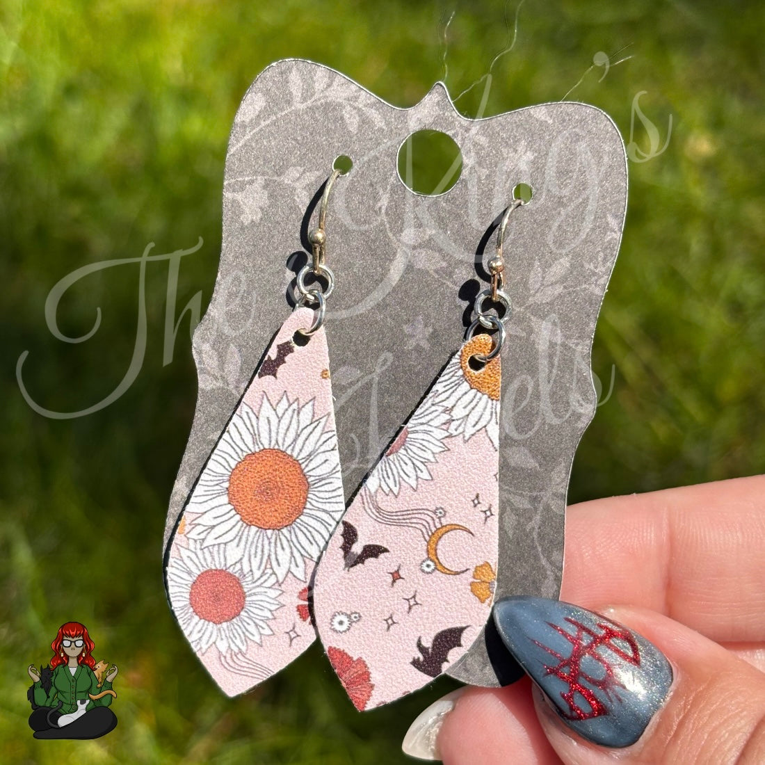 Jennifer - Sunflower Moon Faux Leather Earrings!