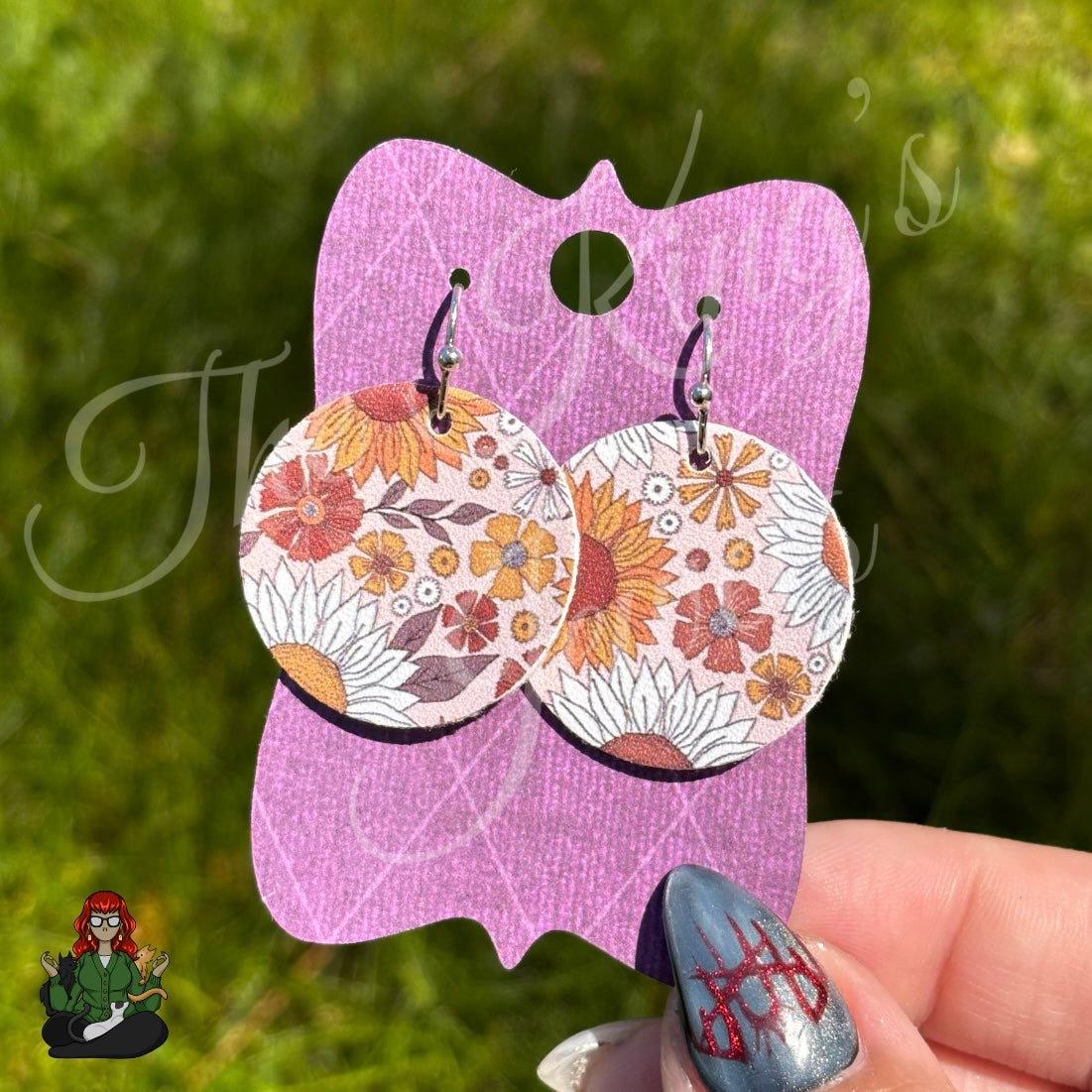 Michelle - Boho Floral Faux Leather Earrings!