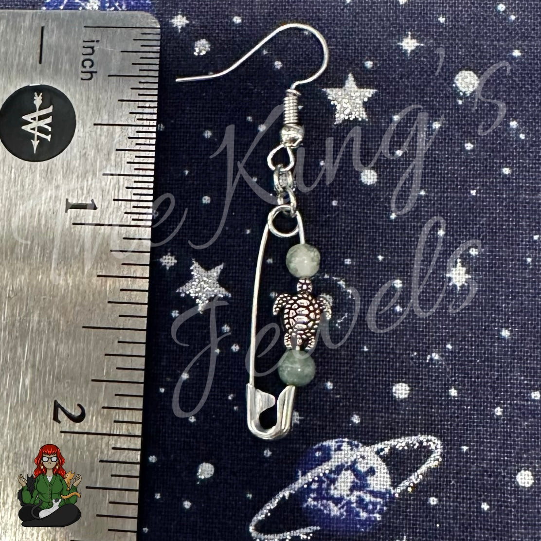 Raven - Turtle Safety Pin Earrings!