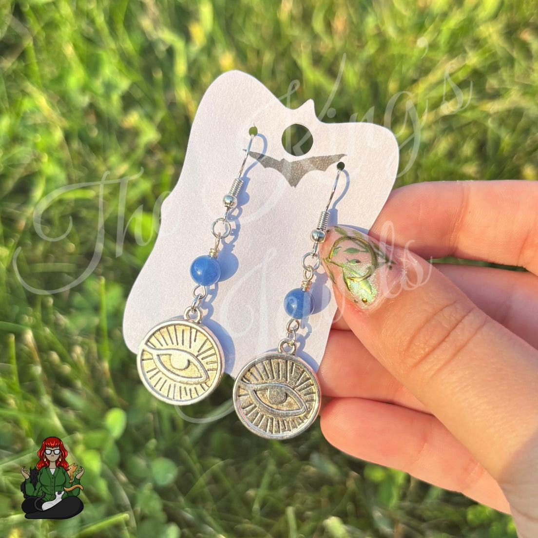 Katie - Glass Bead & Eye Earrings!