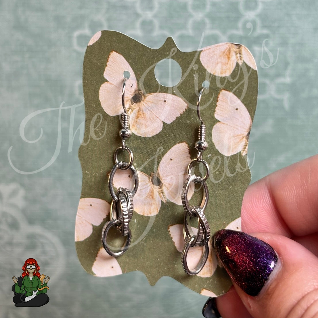 Upcycled Silver Chain Link Earrings!