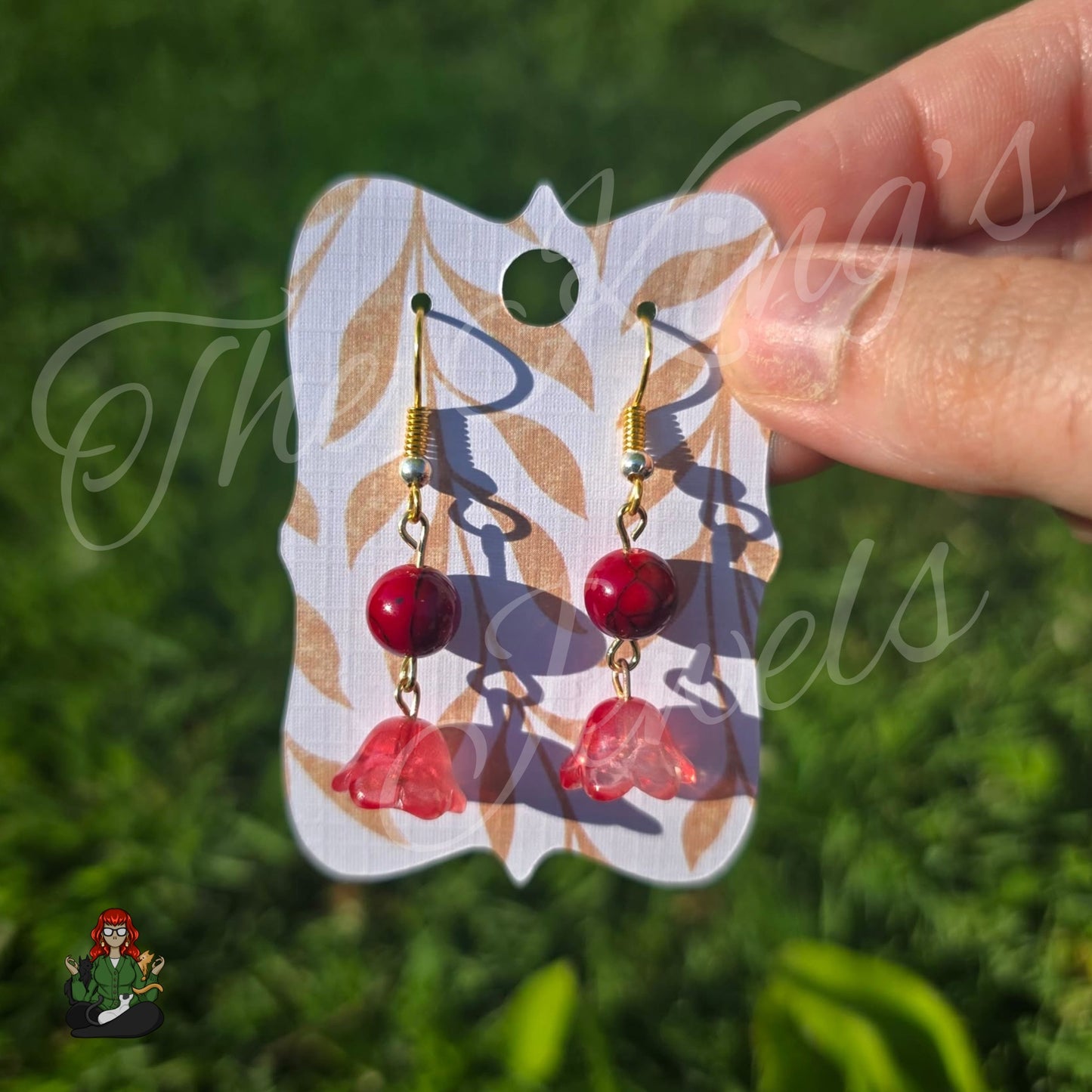Katie - Red Berry Dangle Drops Earrings!