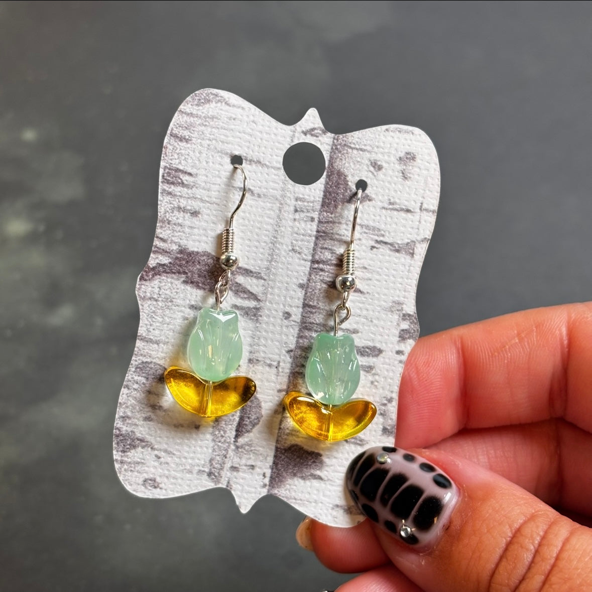 LeonaRae - Pastel Mint Flower Earrings!