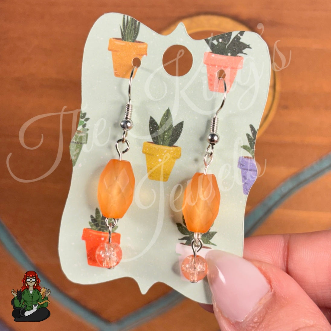 Katie - Orange Beaded Earrings!