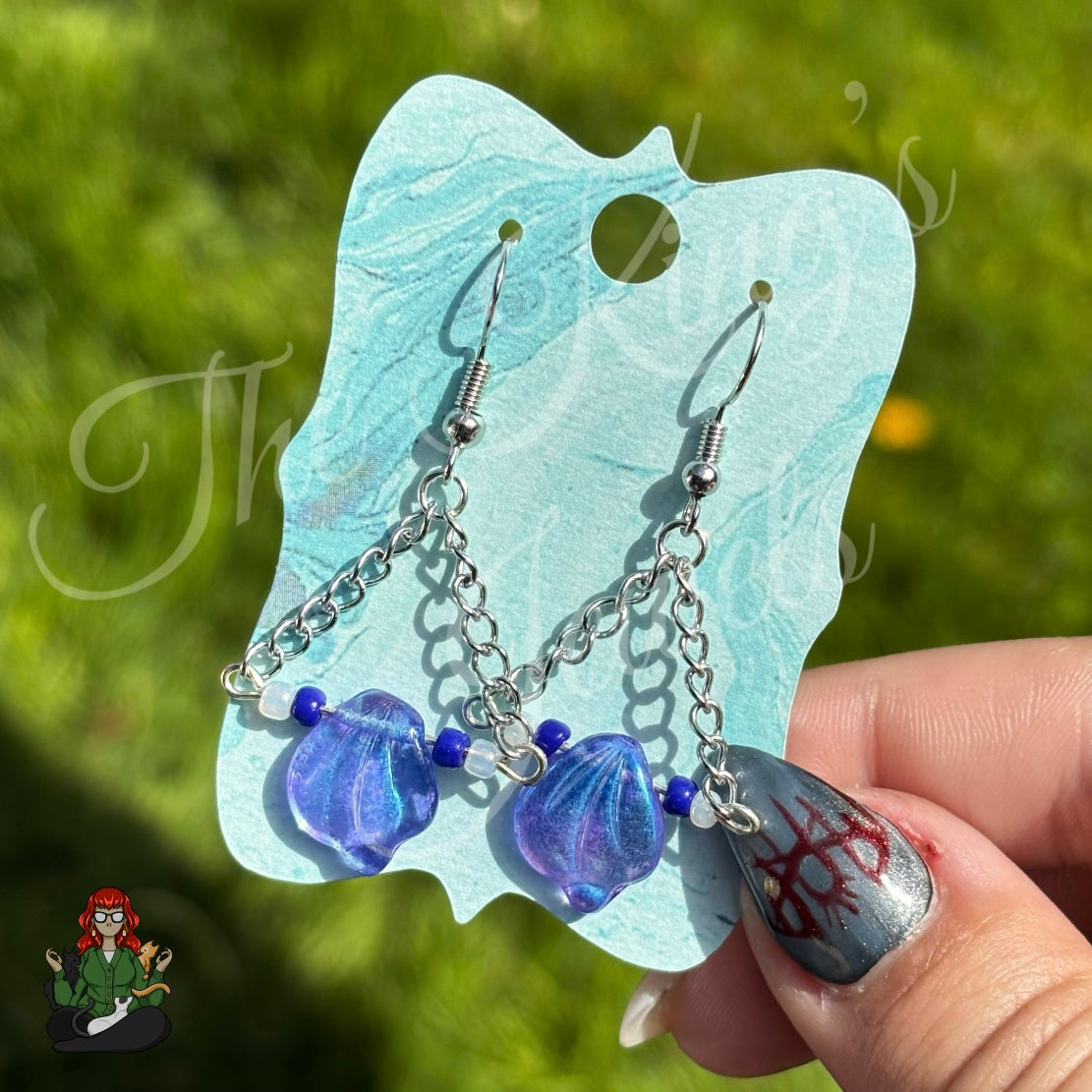 Naomi - Purple Iridescent Leaf Earrings!
