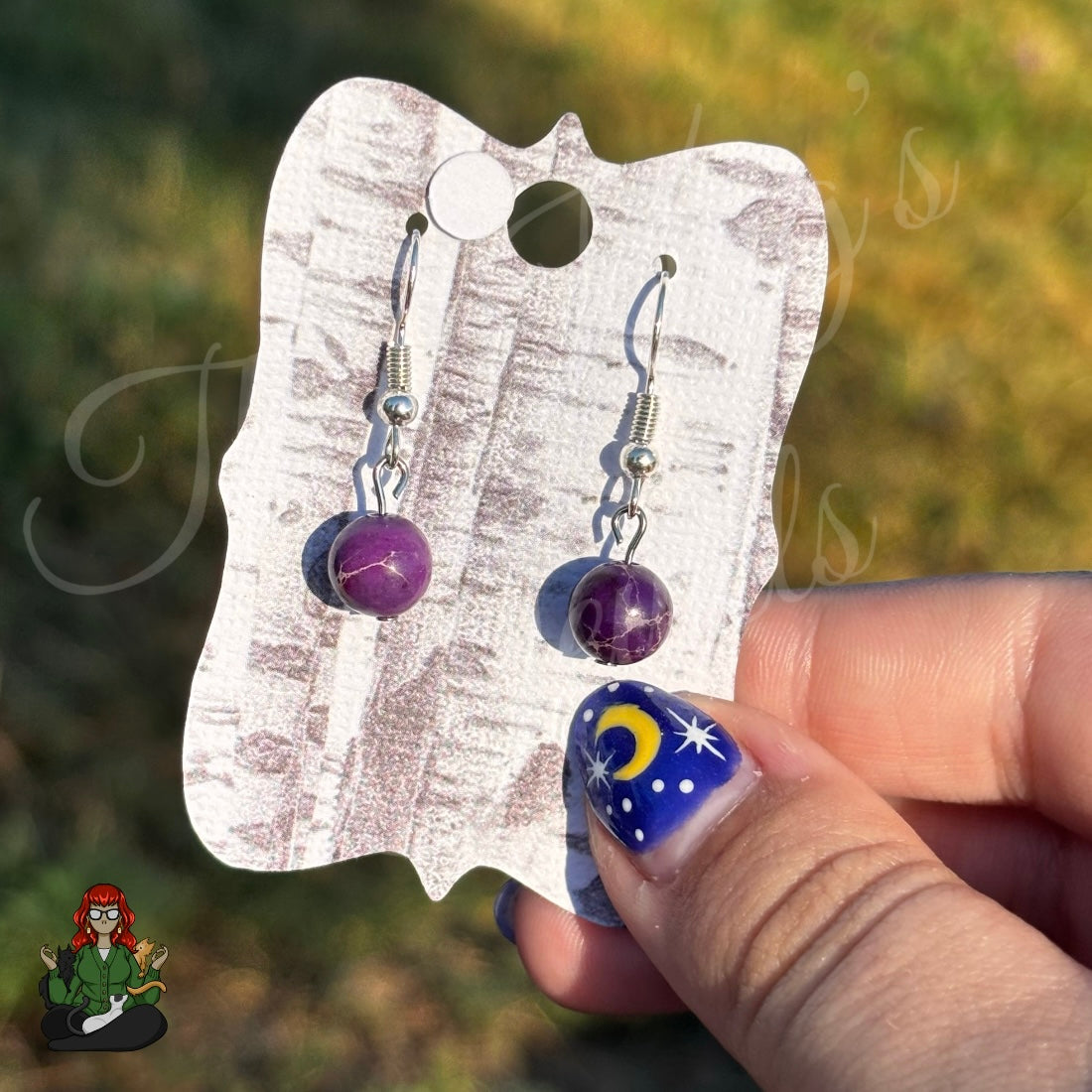 Shirley - Purple Beaded Earrings!
