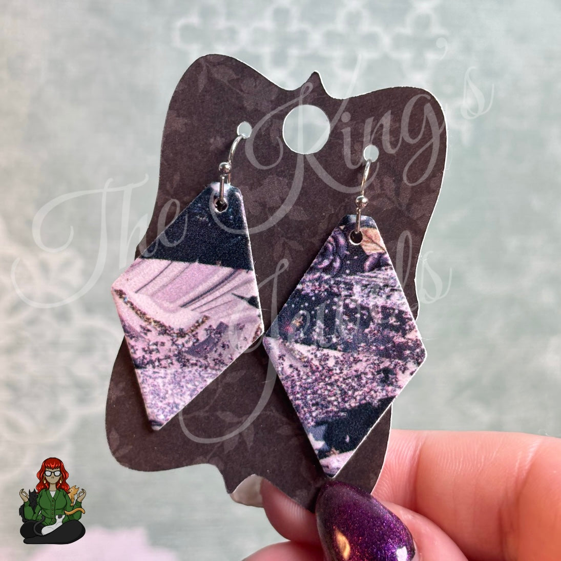 Belle - Purple Edgy Faux Leather Earrings!