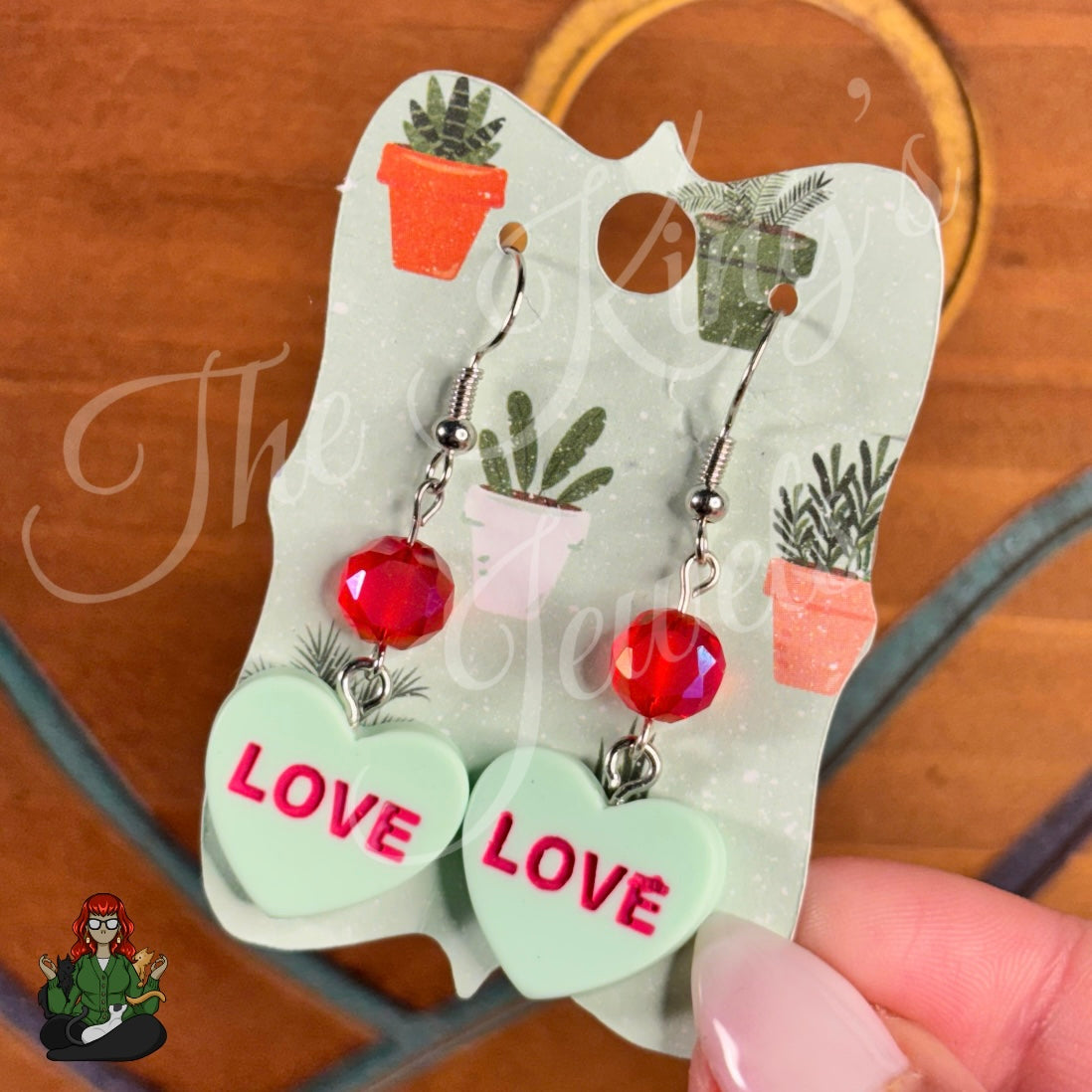 Katie - Love Candy Heart Hot Pink Crystal Earrings!