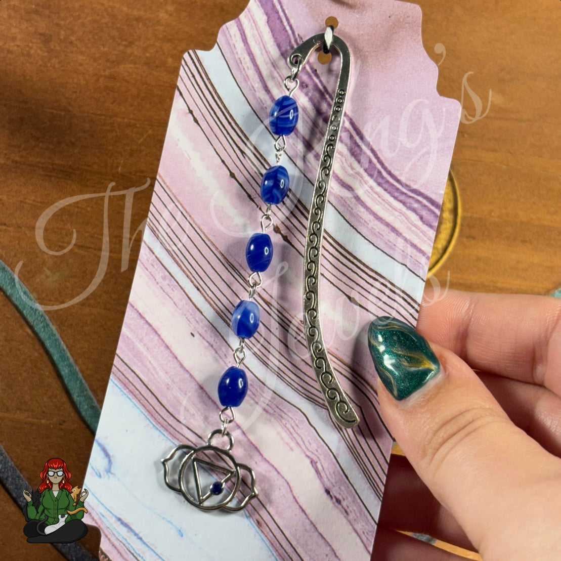 GwennaBelle - Chakra Blue Glass Bookmark!