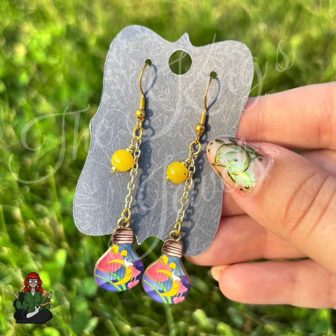 Gladys - Lunar Lightbulb Earrings!