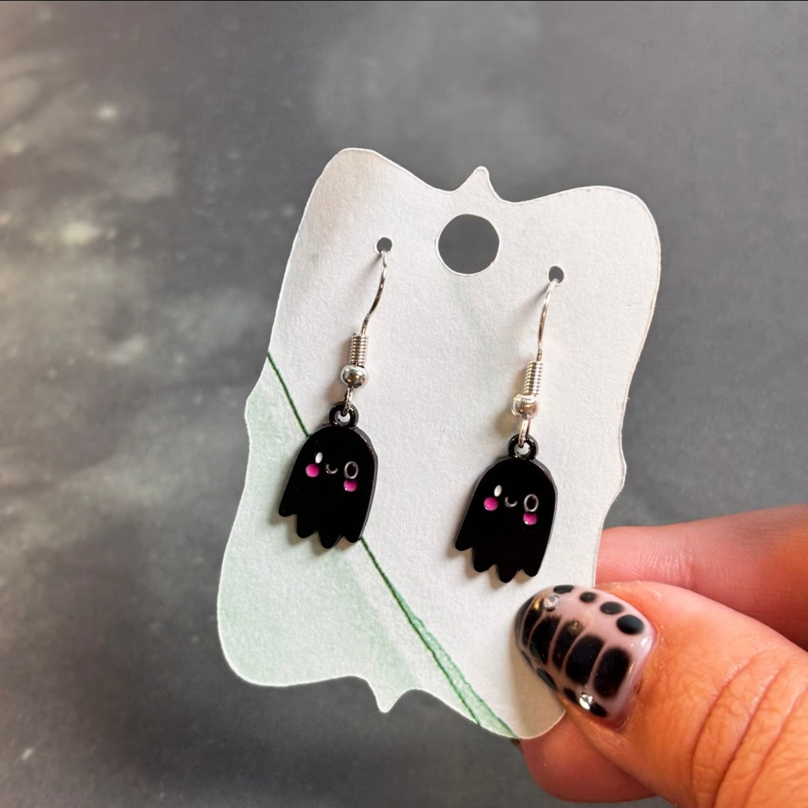 LeonaRae - Black & Pink Ghost Earrings!