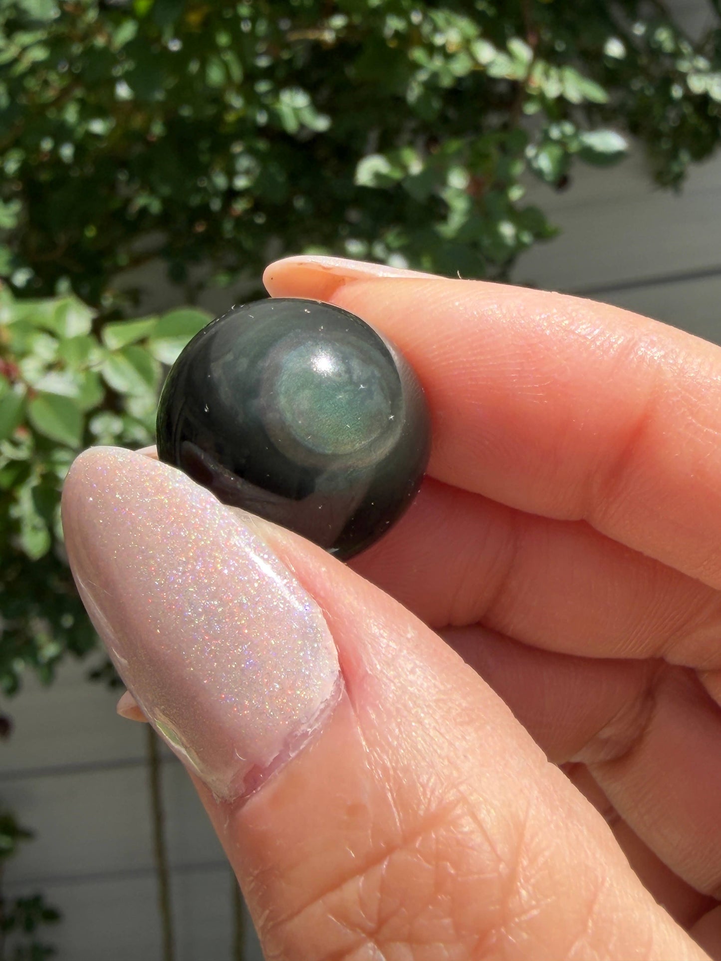 Natural Rainbow Obsidian Spheres