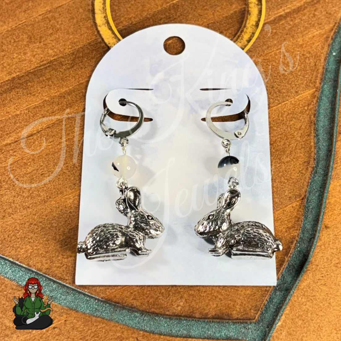 Katie - Bunny & Smokey Quartz Earrings!