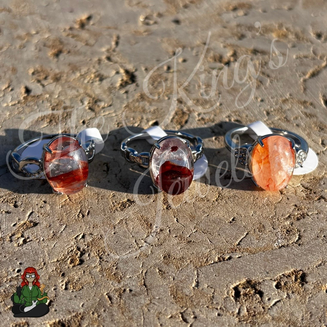 Fire Quartz Stainless Steel Rings!