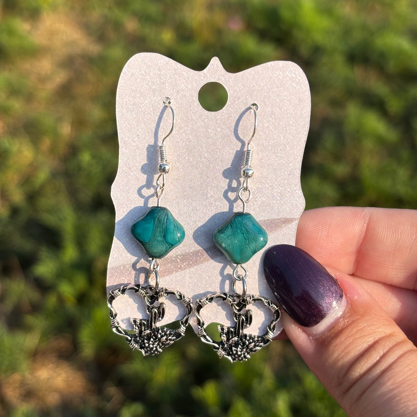 Katie - Cactus Heart Earrings!