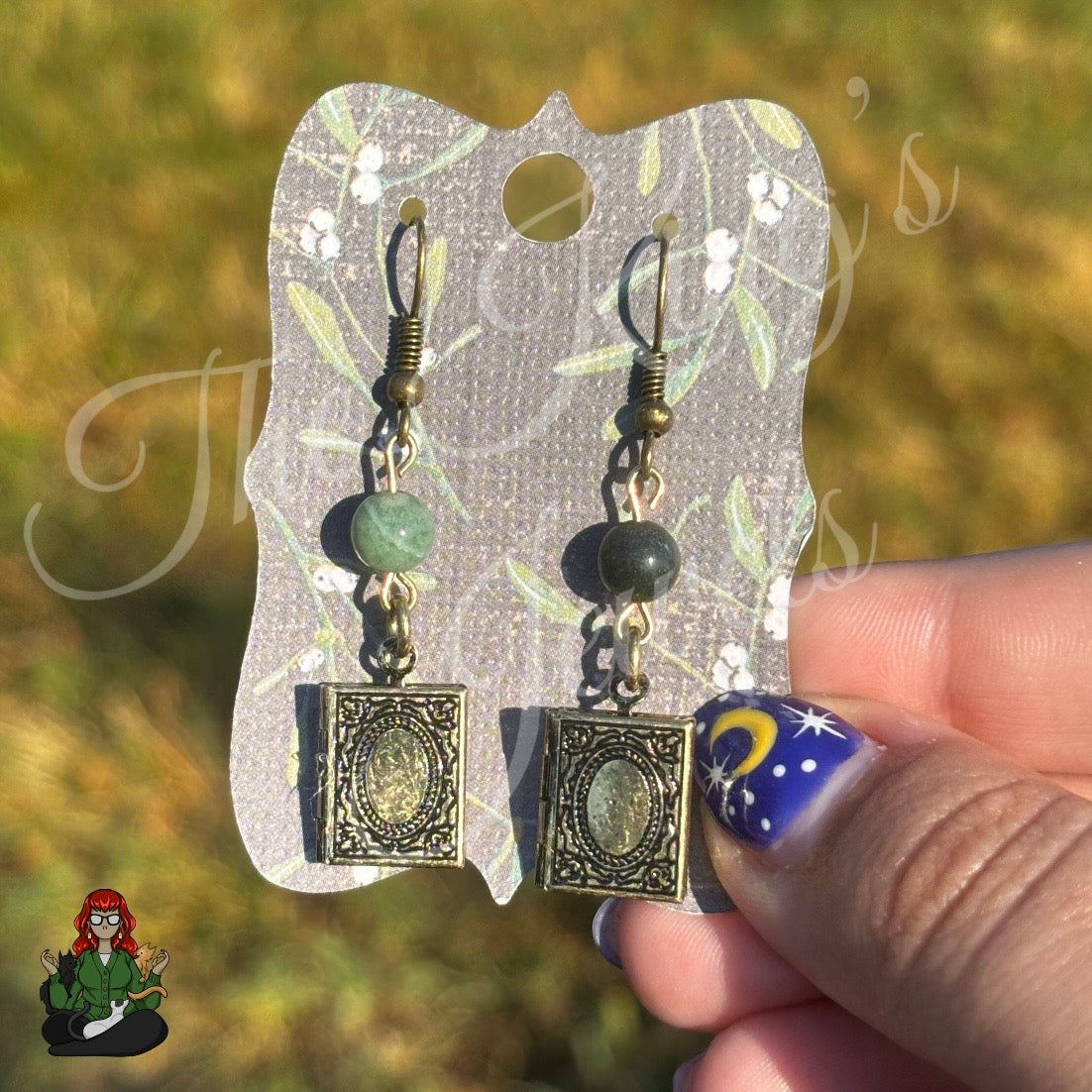 Katie - Moss Agate & Locket Earrings!
