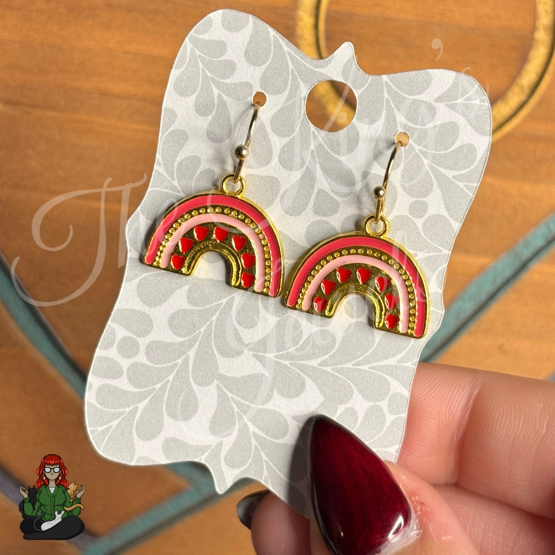 LeonaRae - Rainbow Enamel Gold Earrings!