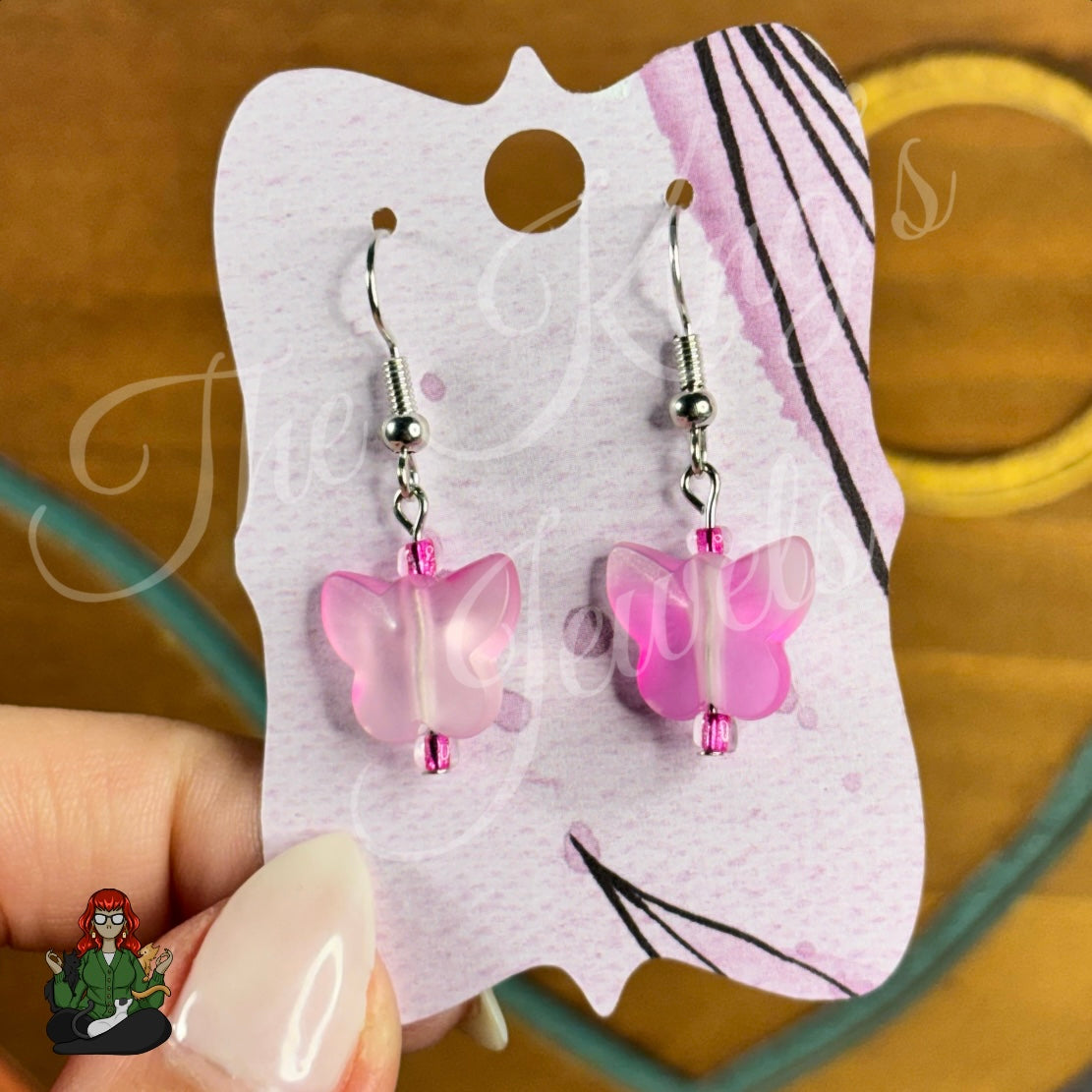 Melissa - Pink Butterfly Earrings!