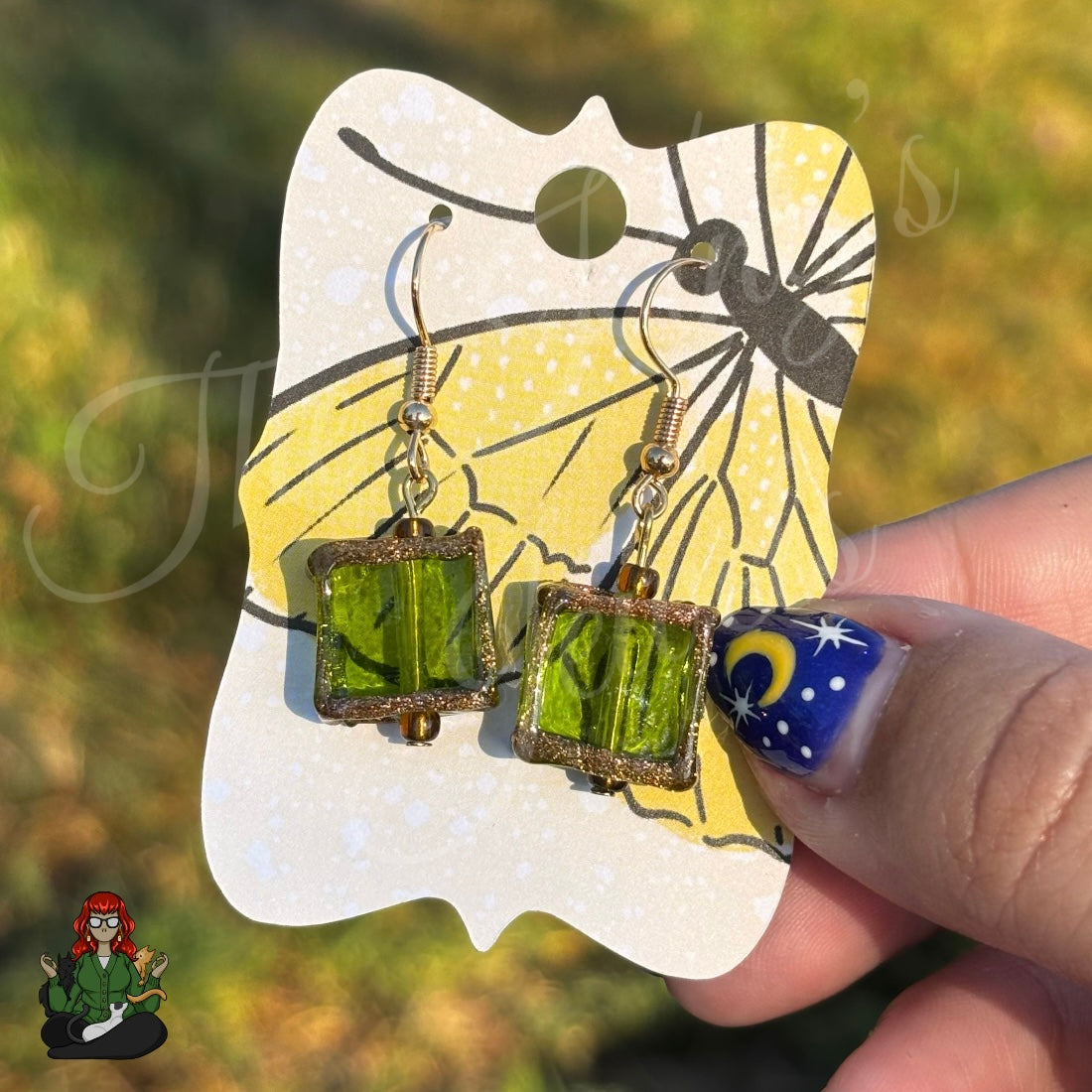 Shirley - Square Glass Beads Earrings!
