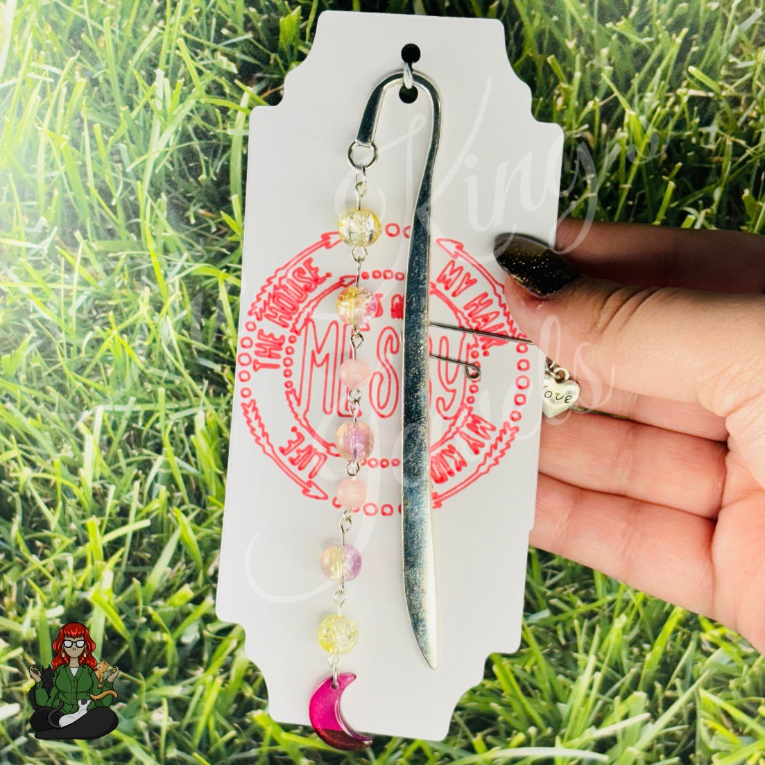 GwennaBelle - Glass Bead Lunar Serenity Bookmark!