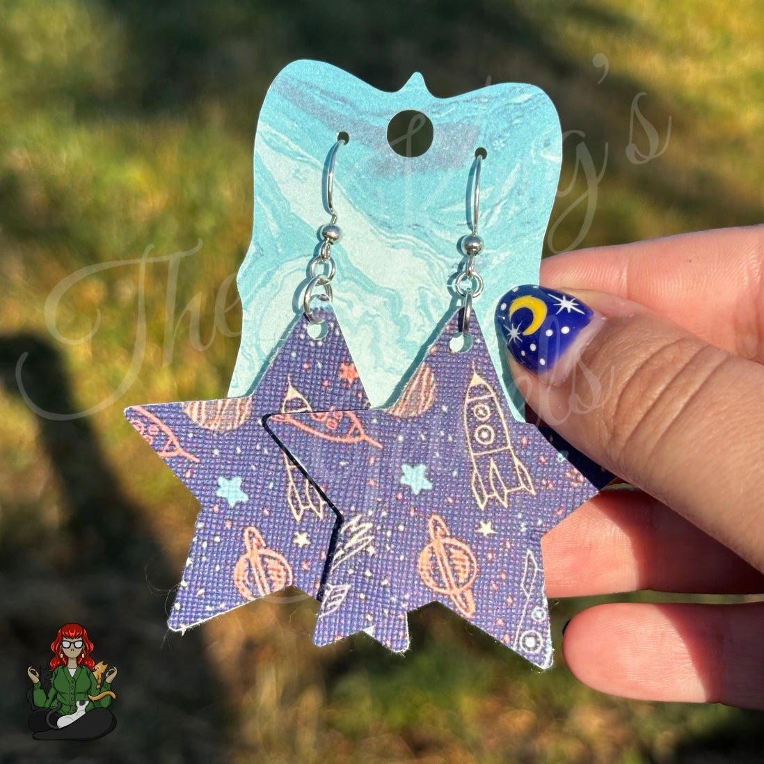 Astronomy Star Faux Leather Earrings!