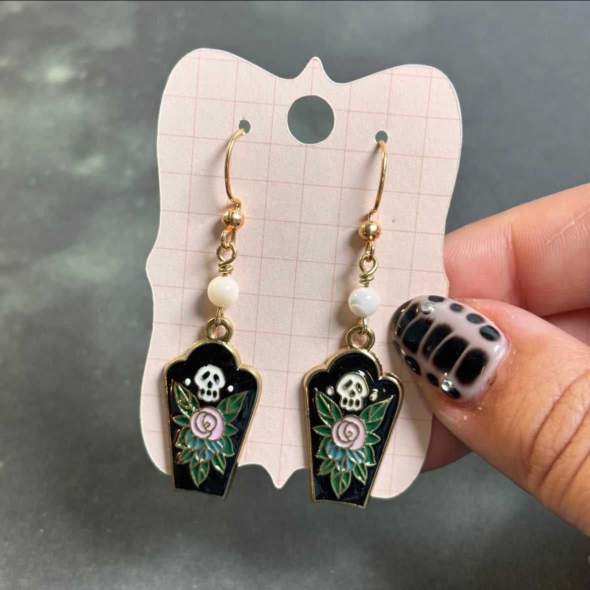 Katie - Floral Headstone & Mother of Pearl Earrings!