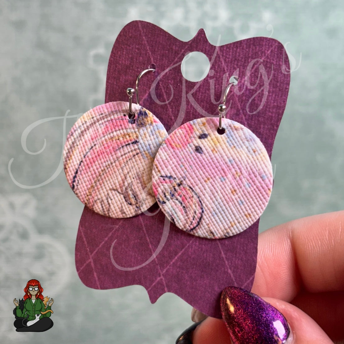 Michelle - Pastel Unicorn Faux Leather Earrings!