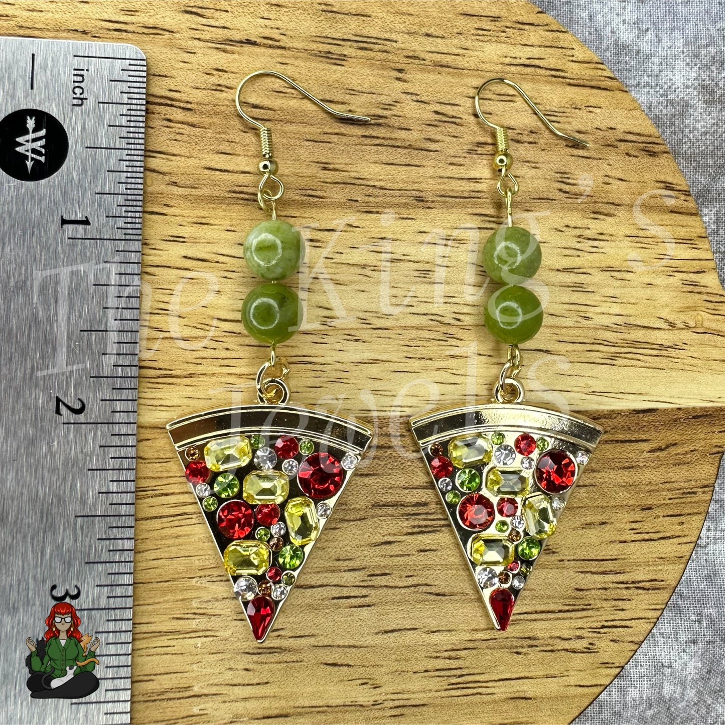 Katie - Rhinestone Pizza Earrings!