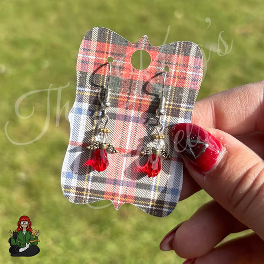 LeonaRae - Red Crystal Angel Charm Dangles Earrings!