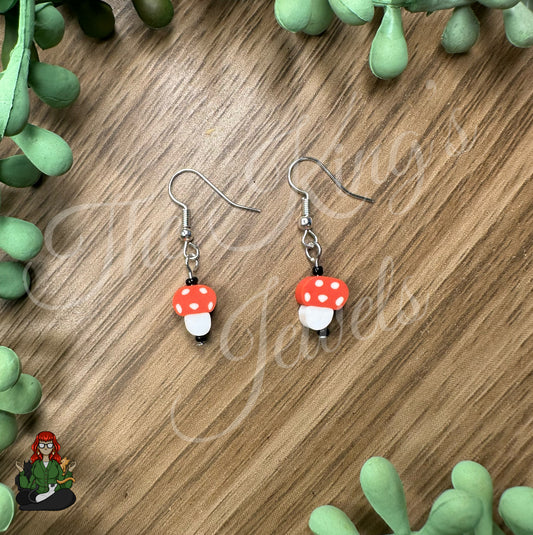 Shirley - Red Mushroom Earrings!