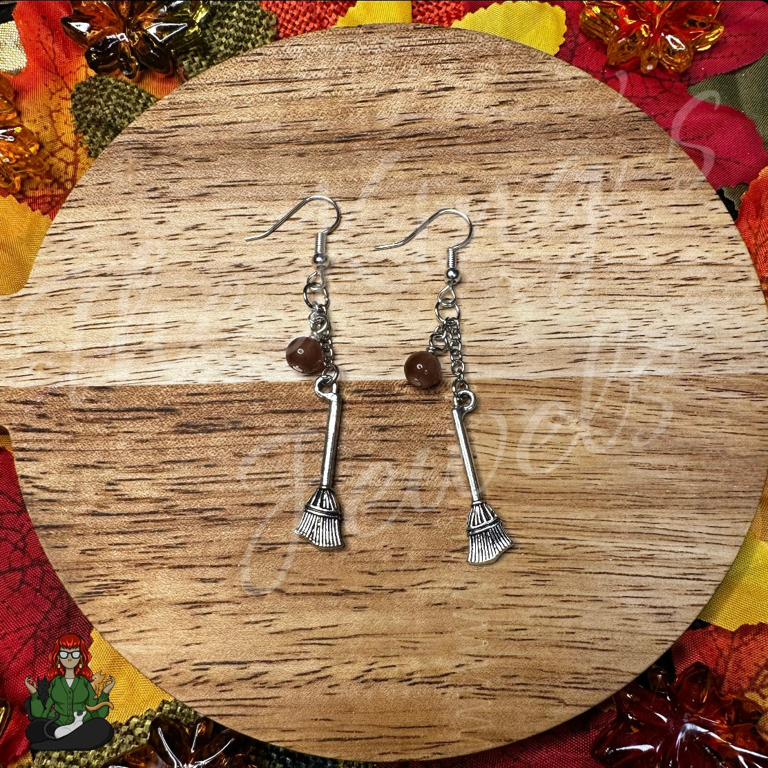 Gladys - Witch's Broom Stick Earrings!