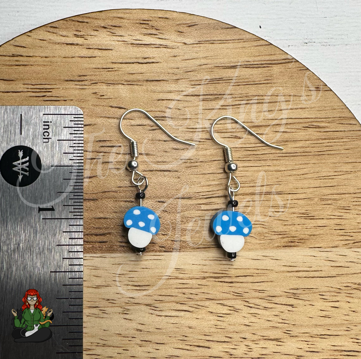 Shirley - Blue Mushroom Earrings!