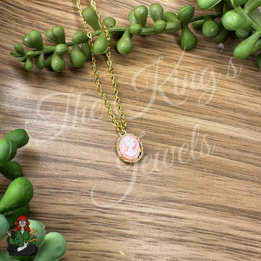 Ella - Pink Cameo Necklace!