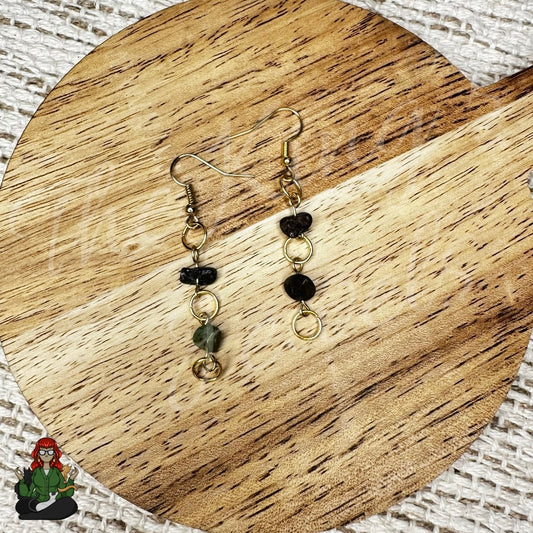 Dragon Bloodstone Chip O Ring Earrings!