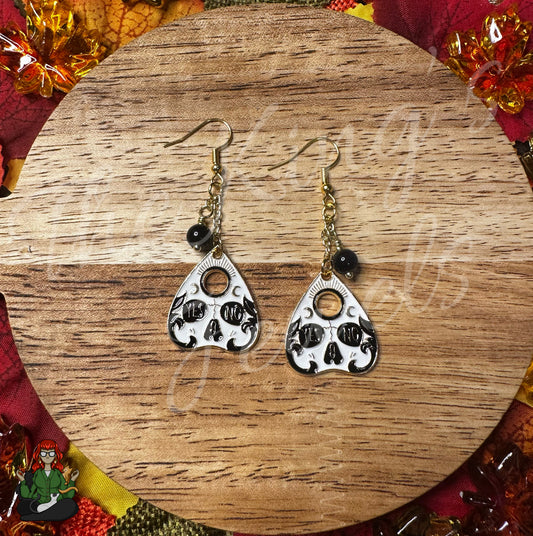 Gladys - Yes No Skull Planchette Earrings!