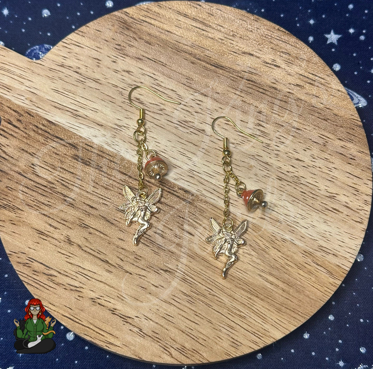 Gladys - Fairy & Mushroom Earrings!