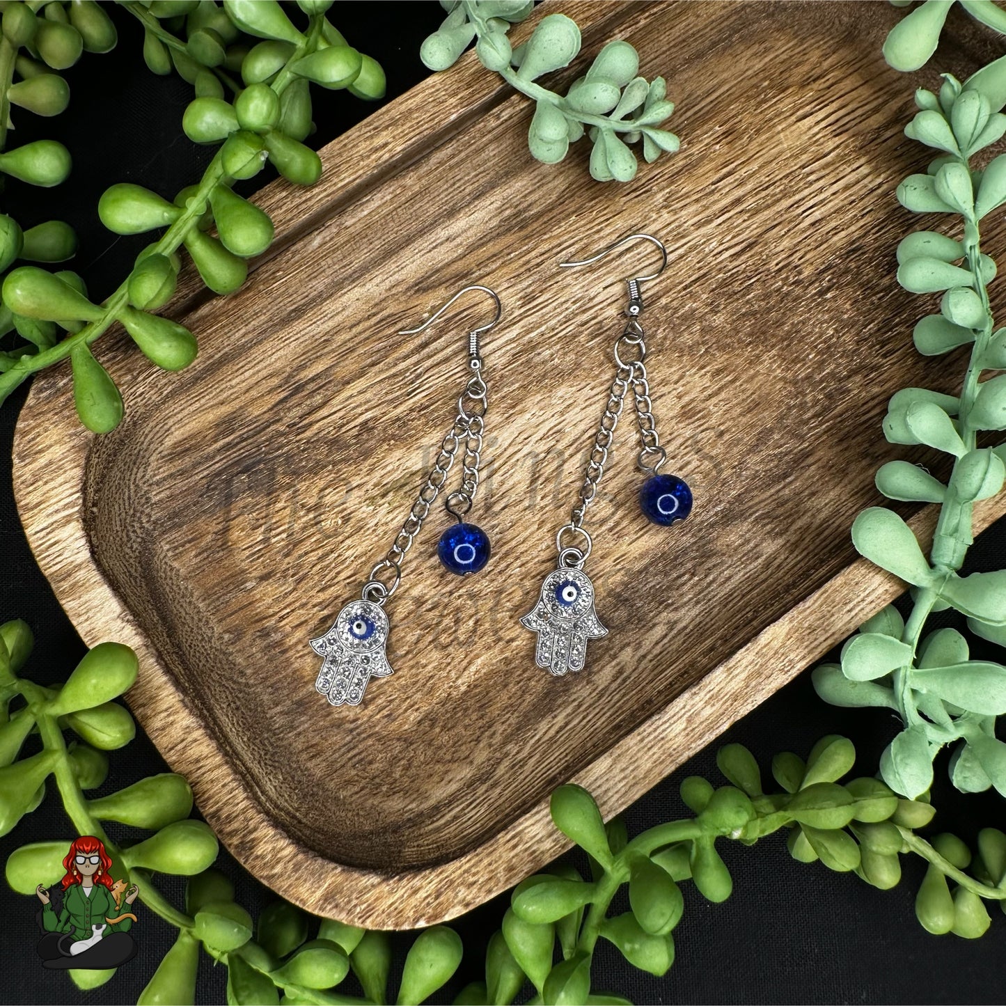 Gladys - Evil Eye Hamsa Earrings!